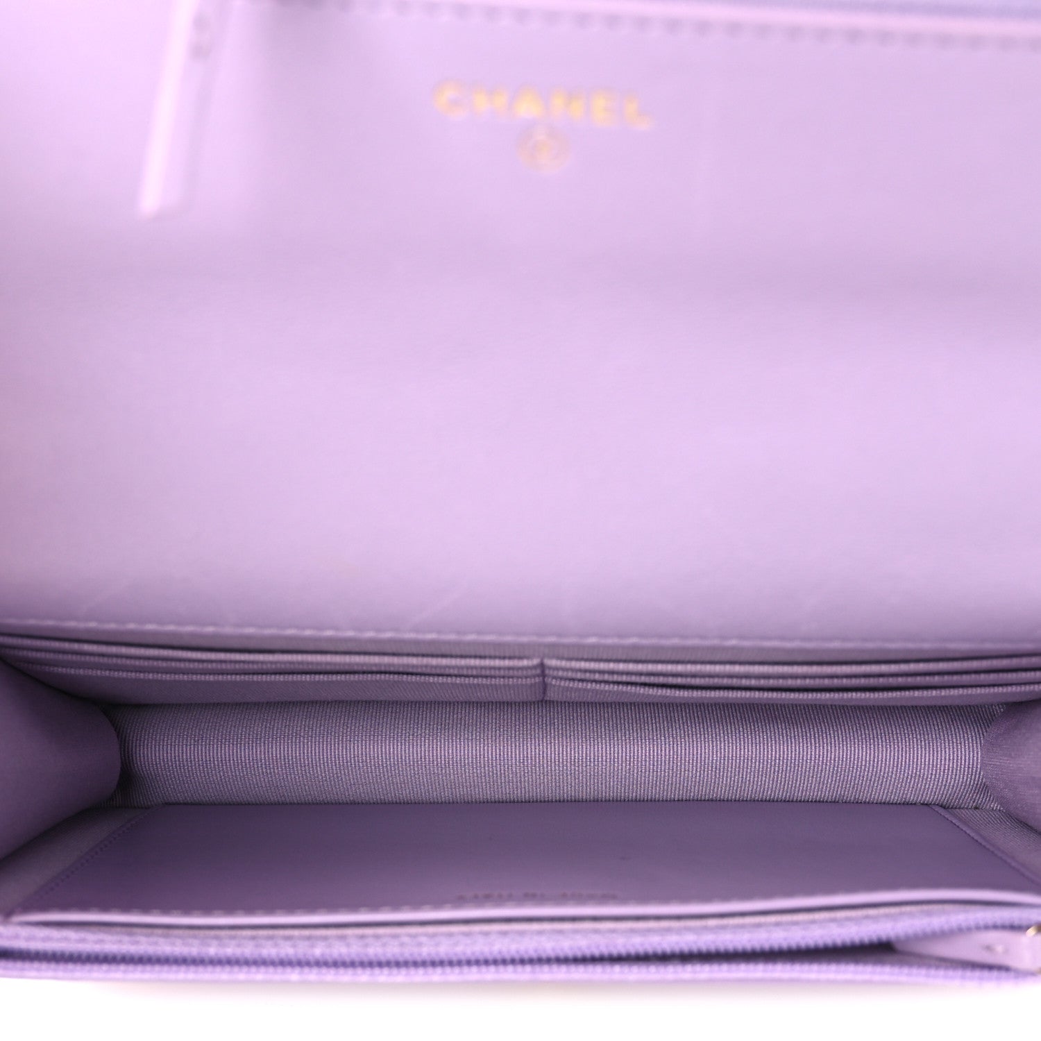 Lambskin Quilted Chanel 19 Wallet On Chain WOC Light Purple