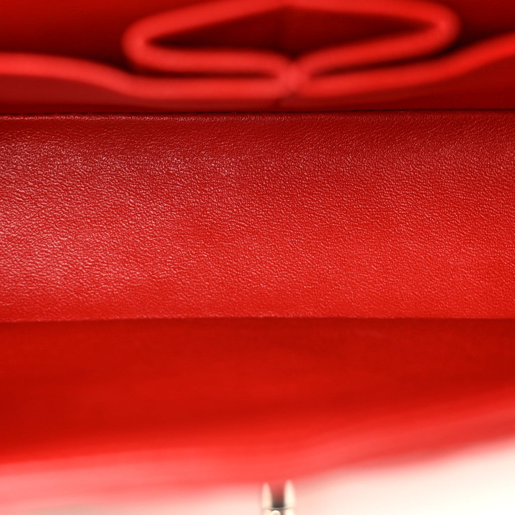Lambskin Quilted Medium Double Flap Red