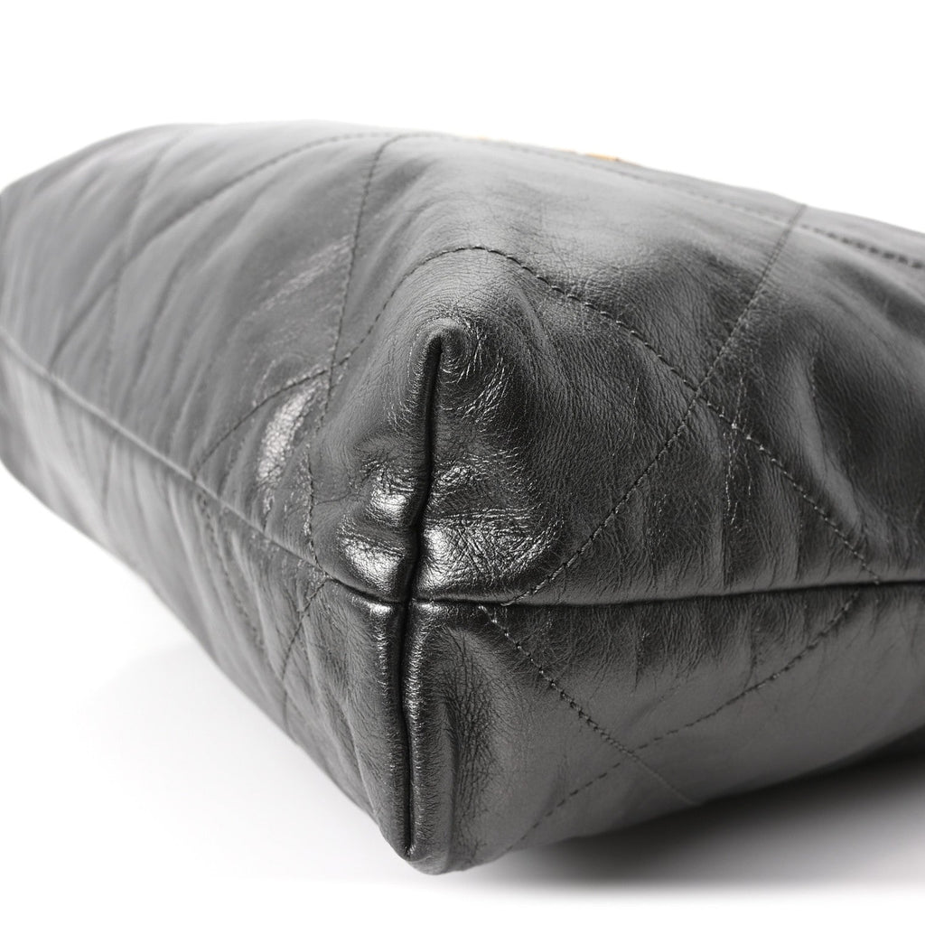 Metallic Calfskin Quilted Small Chanel 22 Ruthenium