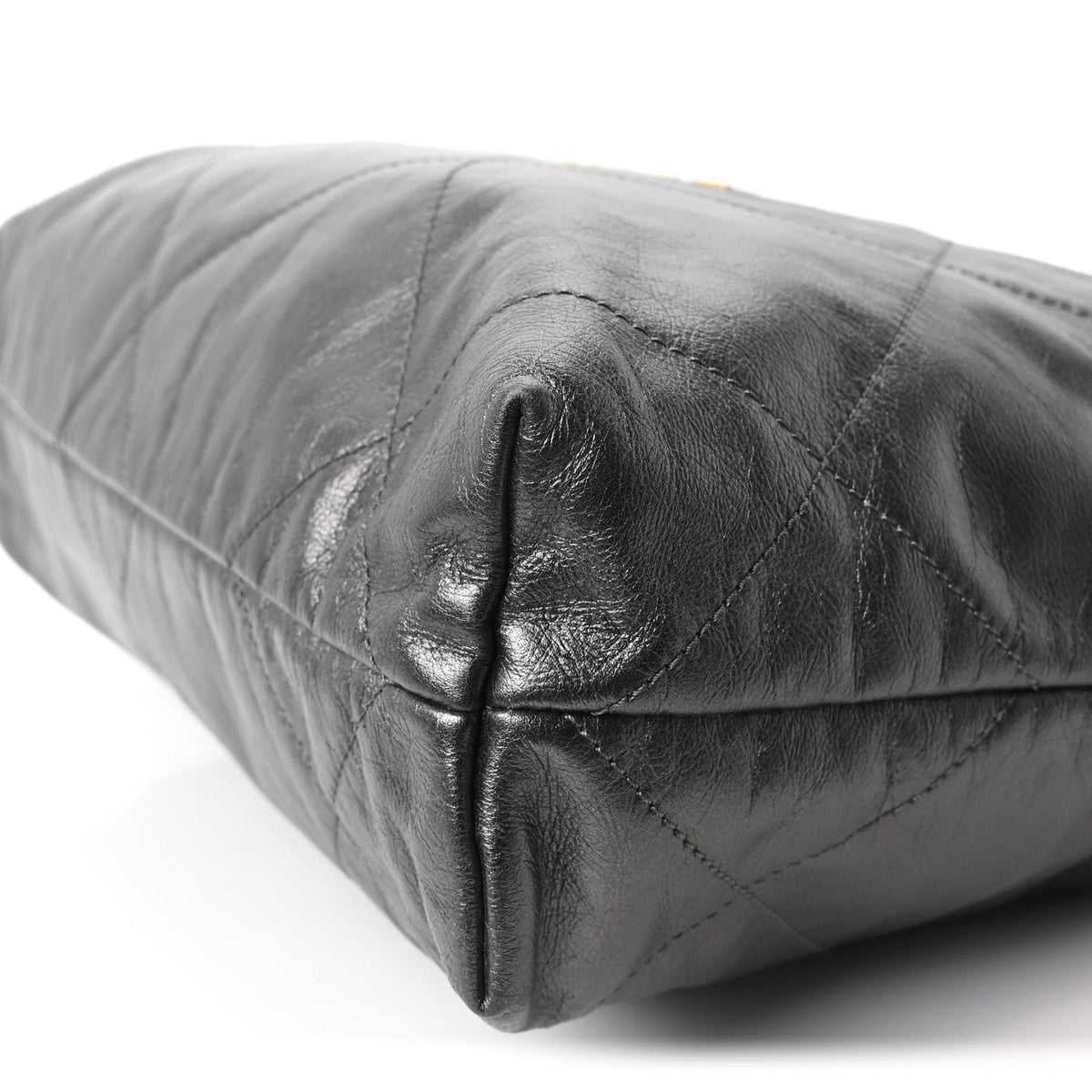 Metallic Calfskin Quilted Small Chanel 22 Ruthenium