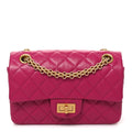 Aged Calfskin Quilted 2.55 Reissue Mini Flap Fuchsia