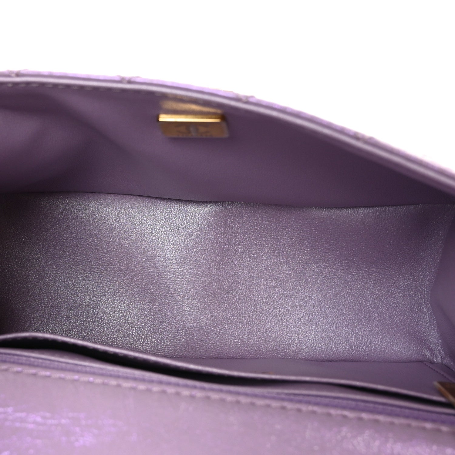 Glittered Aged Calfskin Quilted Mini 2.55 Reissue Flap Lilac