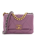 Goatskin Quilted Medium Chanel 19 Flap Violet Purple