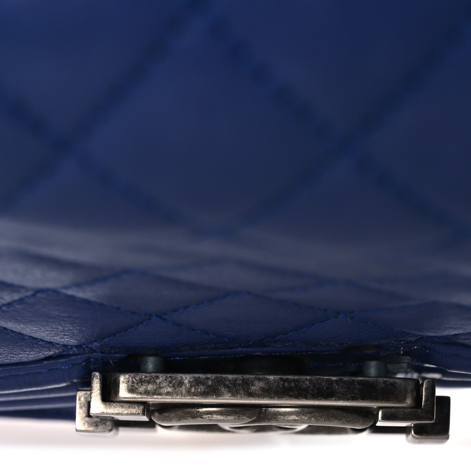 Calfskin Quilted Medium Boy Flap Blue