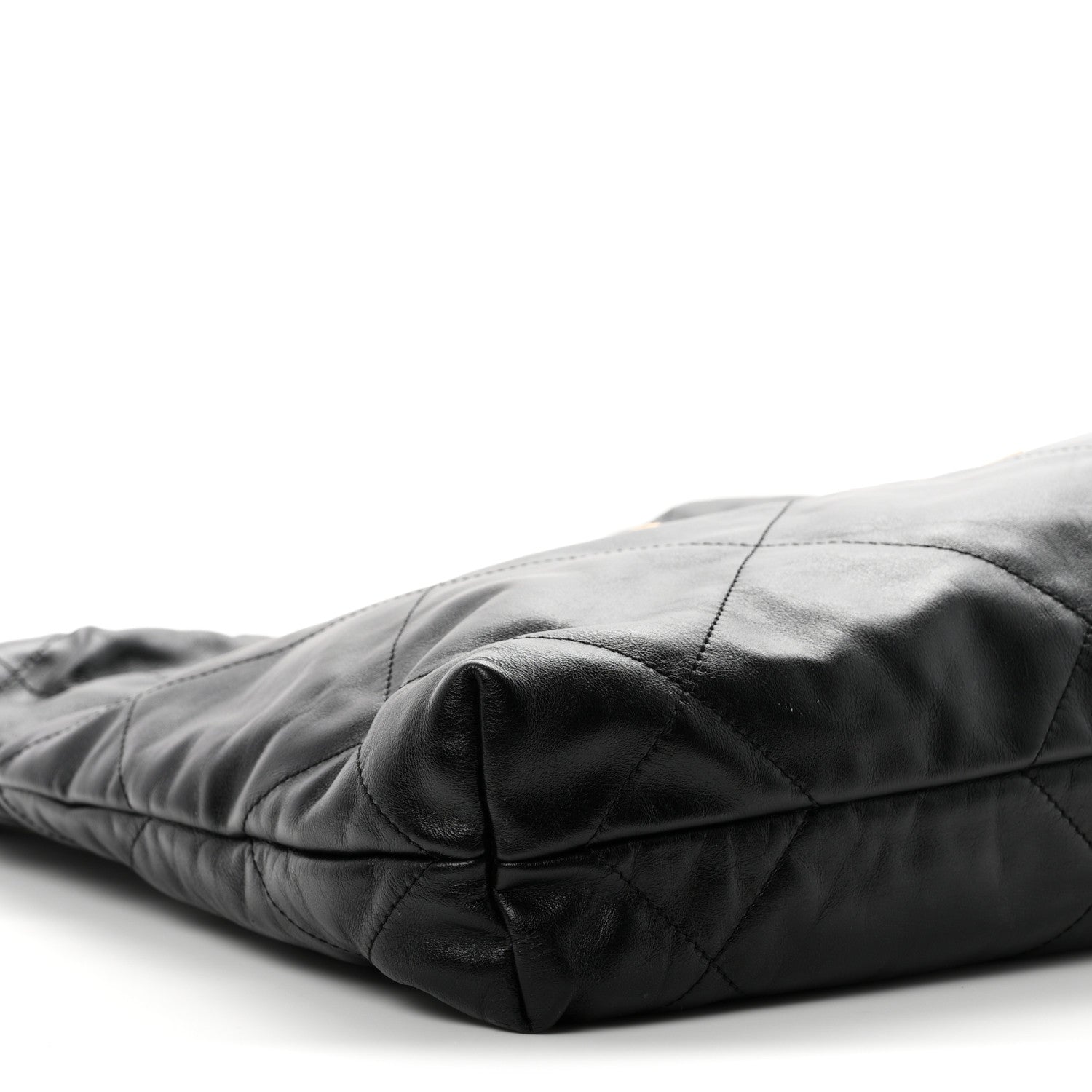 Shiny Calfskin Quilted Small Chanel 22 Black