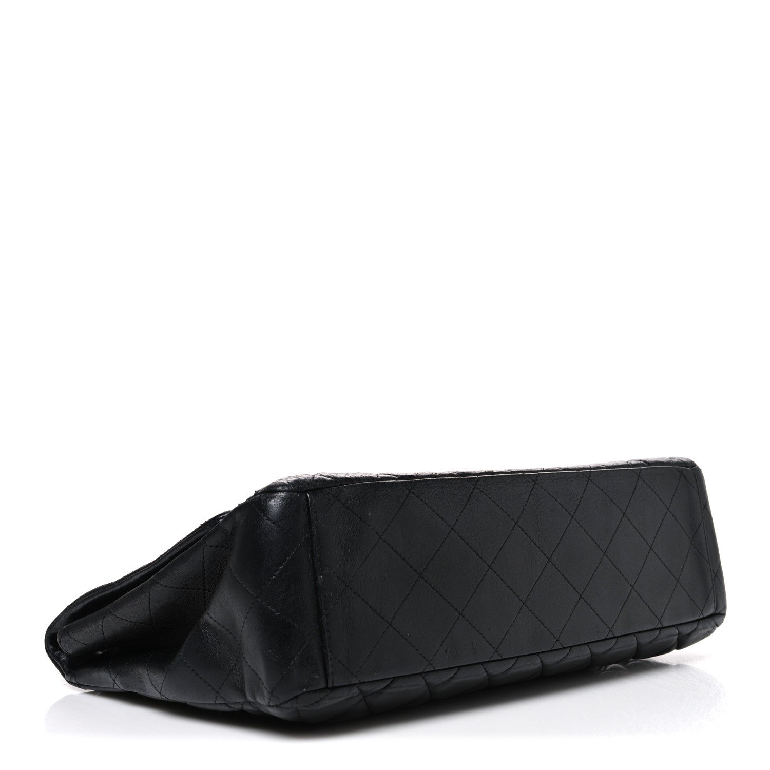 Lambskin Quilted Maxi Double Flap Black