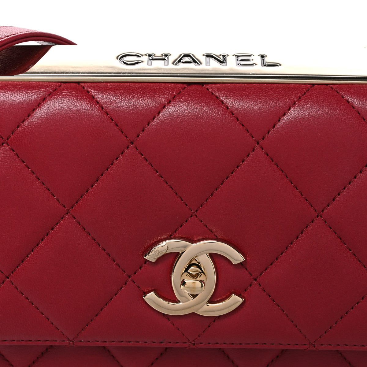 Lambskin Quilted Medium Trendy CC Flap Dark Pink
