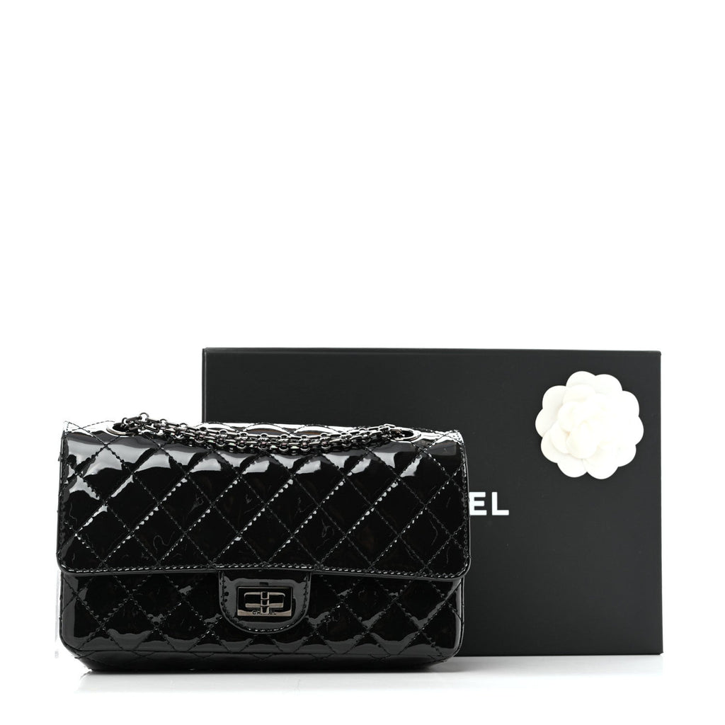 Patent Calfskin Quilted 2.55 Reissue 225 Flap So Black