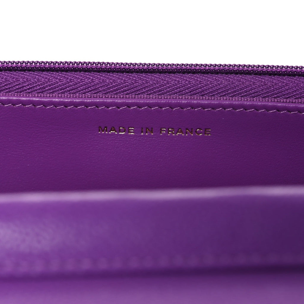 Caviar Quilted Wallet On Chain WOC Purple
