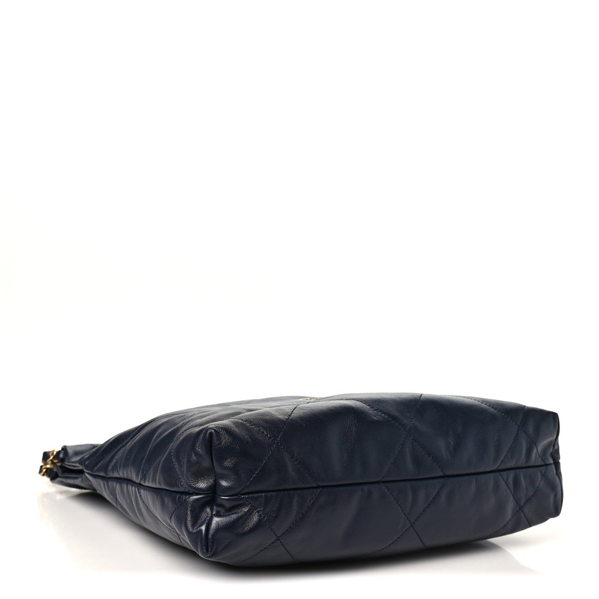 Shiny Calfskin Quilted Small Chanel 22 Navy