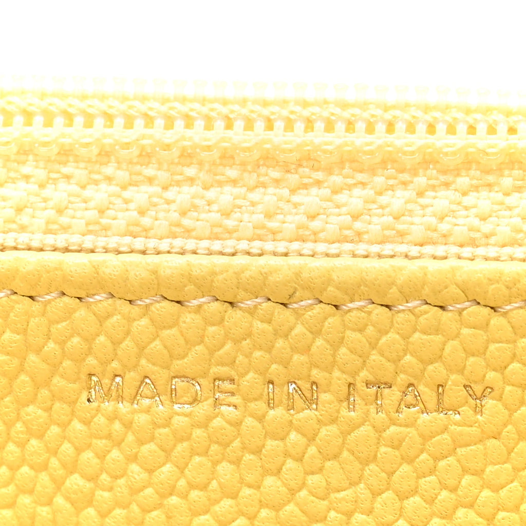 Caviar Quilted Tiny CC Wallet On Chain WOC Yellow