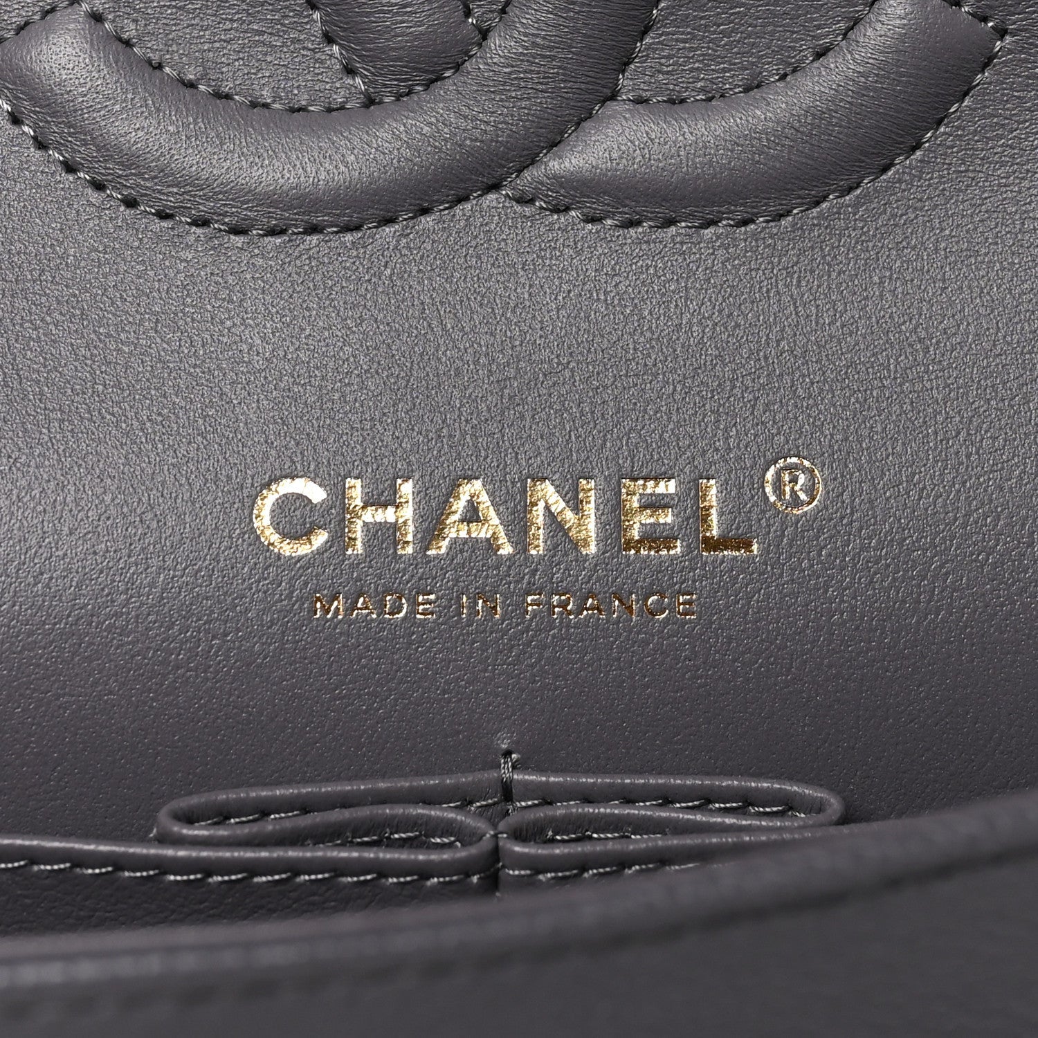Caviar Quilted Medium Double Flap Dark Grey