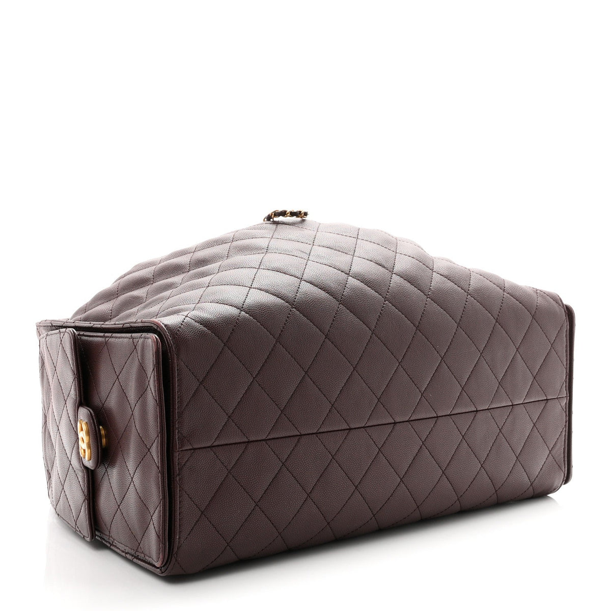 Caviar Quilted Large Chanel 25 Handbag Dark Brown