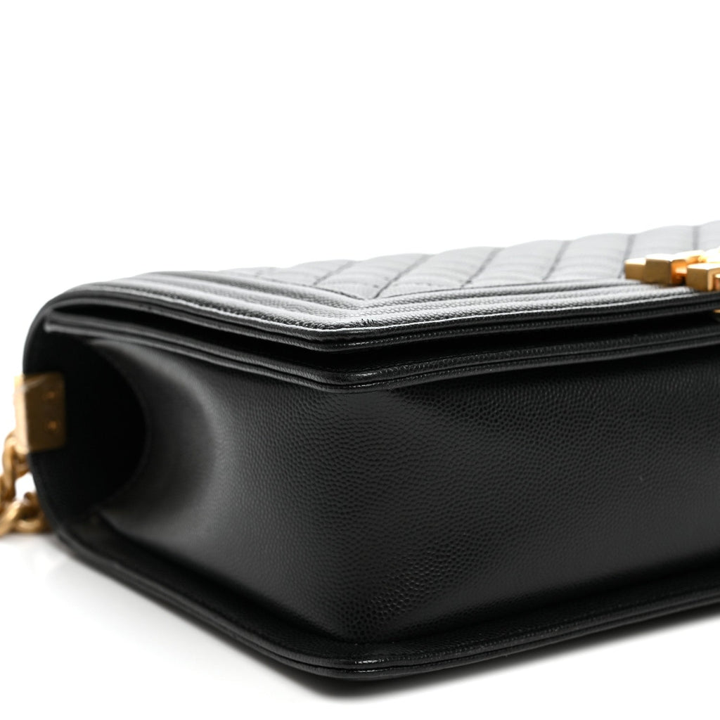 Lambskin Quilted New Medium Boy Flap Black