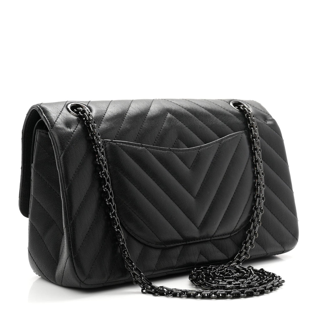 Sheepskin Chevron Quilted 2.55 Reissue 225 Double Flap So Black