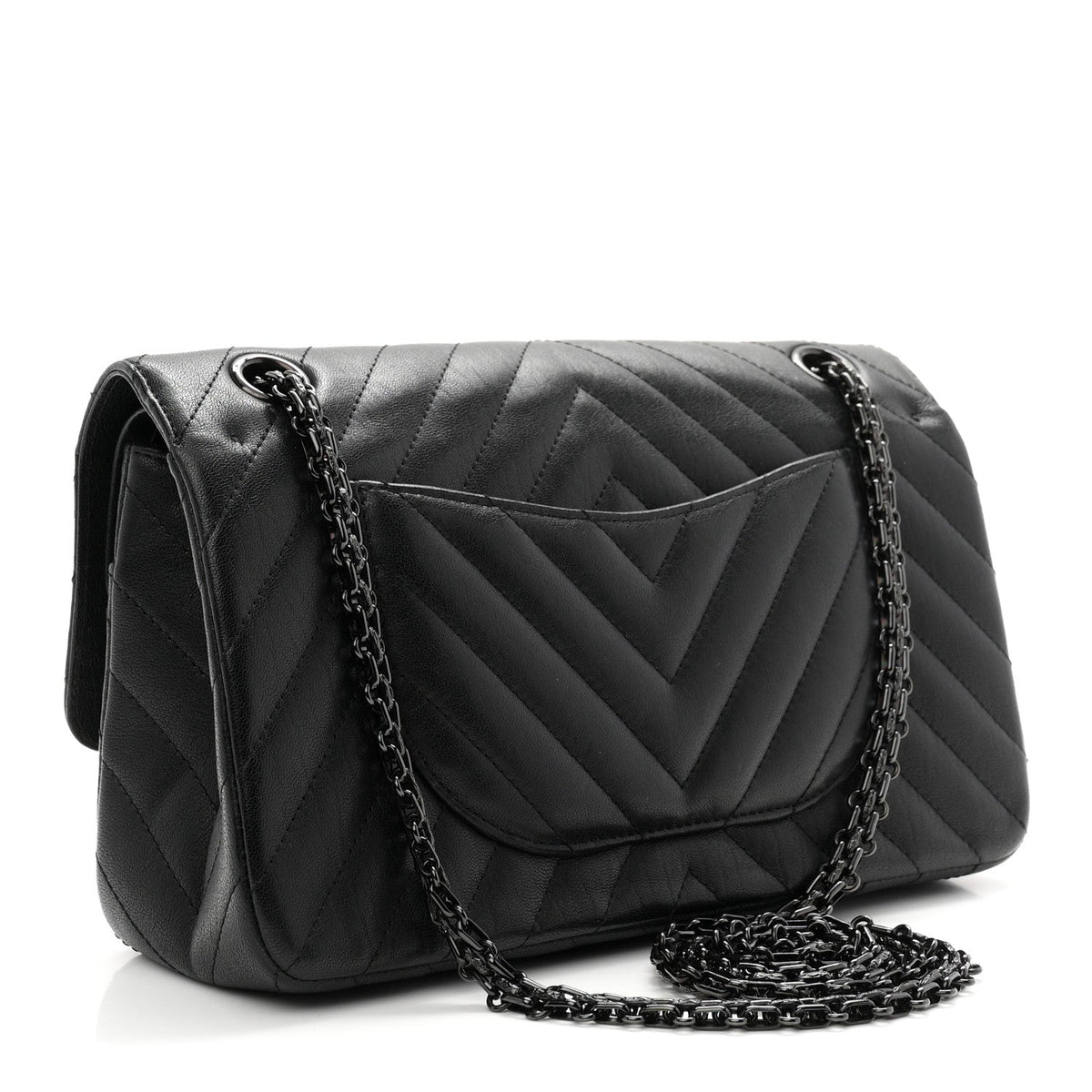 Sheepskin Chevron Quilted 2.55 Reissue 225 Double Flap So Black