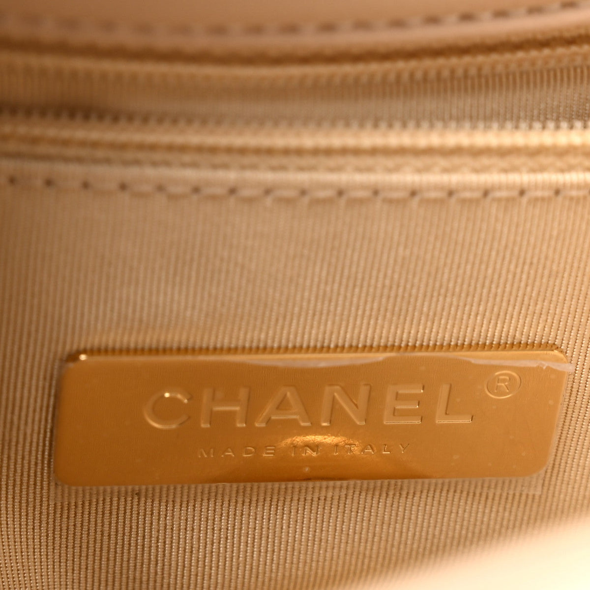 Lambskin Quilted Large Chanel 19 Flap Beige