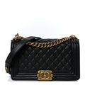 Caviar Quilted Medium Boy Flap Black