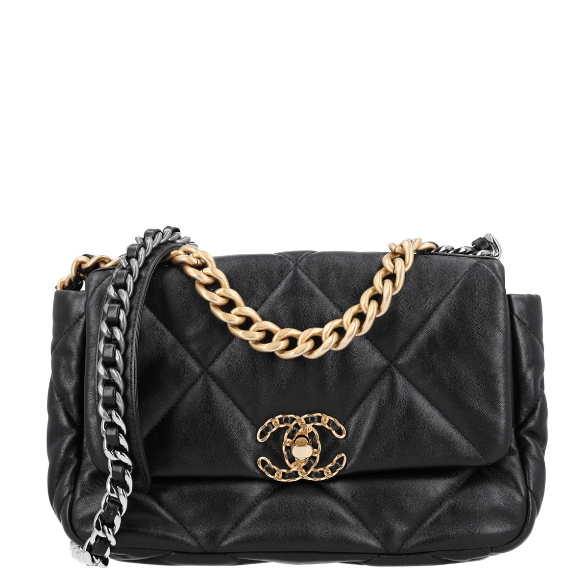 Lambskin Quilted Medium Chanel 19 Flap Black