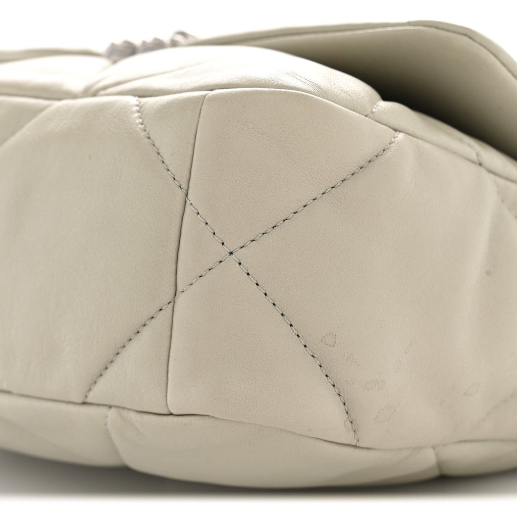 Lambskin Quilted Medium Chanel 19 Flap Light Grey