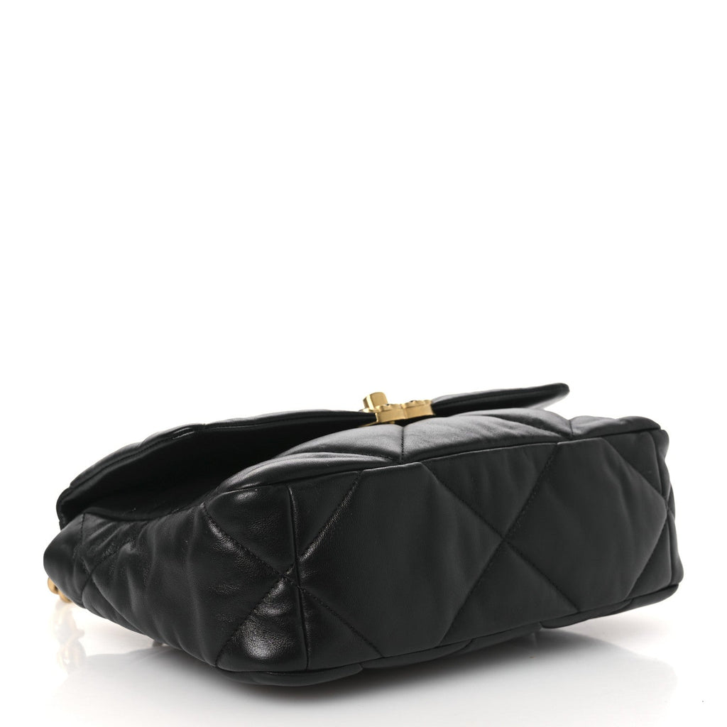 Lambskin Quilted Medium Chanel 19 Flap Black