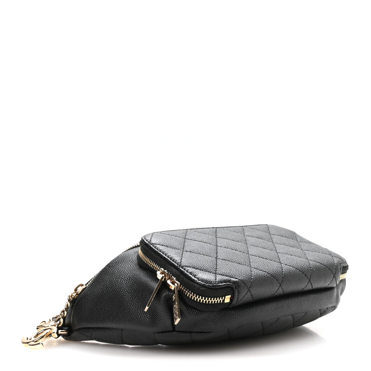 Caviar Quilted Business Affinity Waist Belt Bag Black