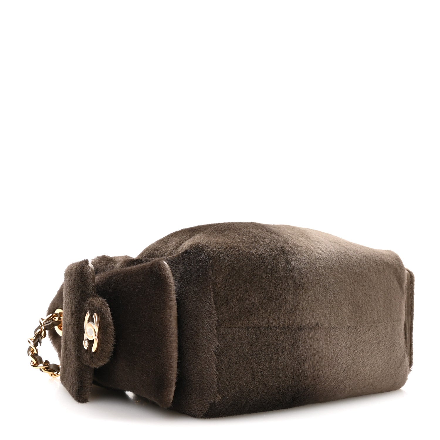 Pony Hair Mini Chanel 25 Handbag Dark Khaki