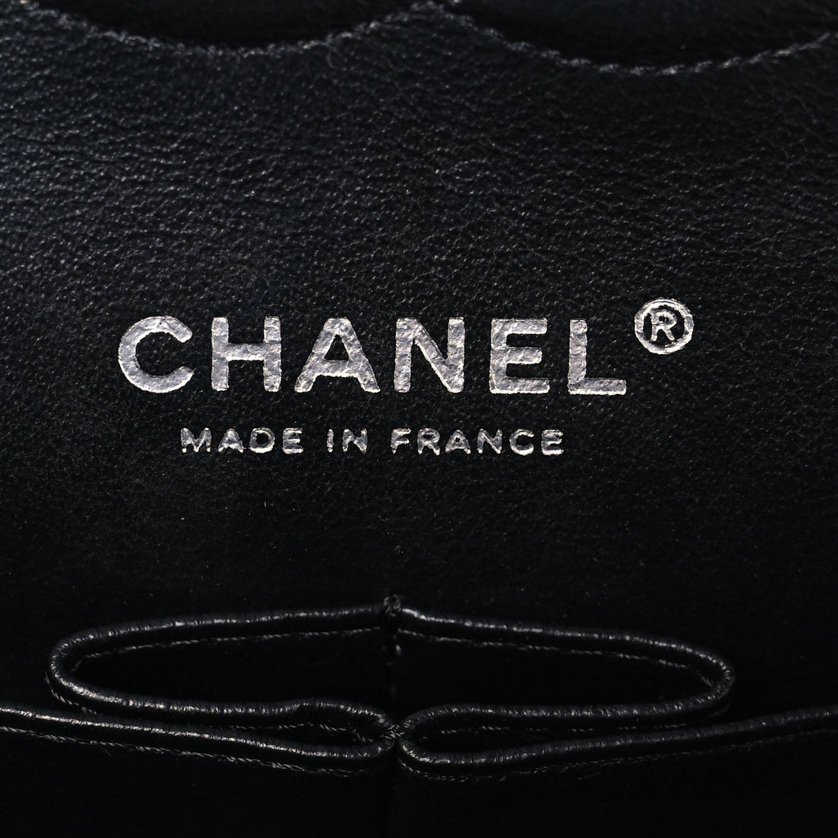 Distressed Patent Quilted Medium Double Flap Black