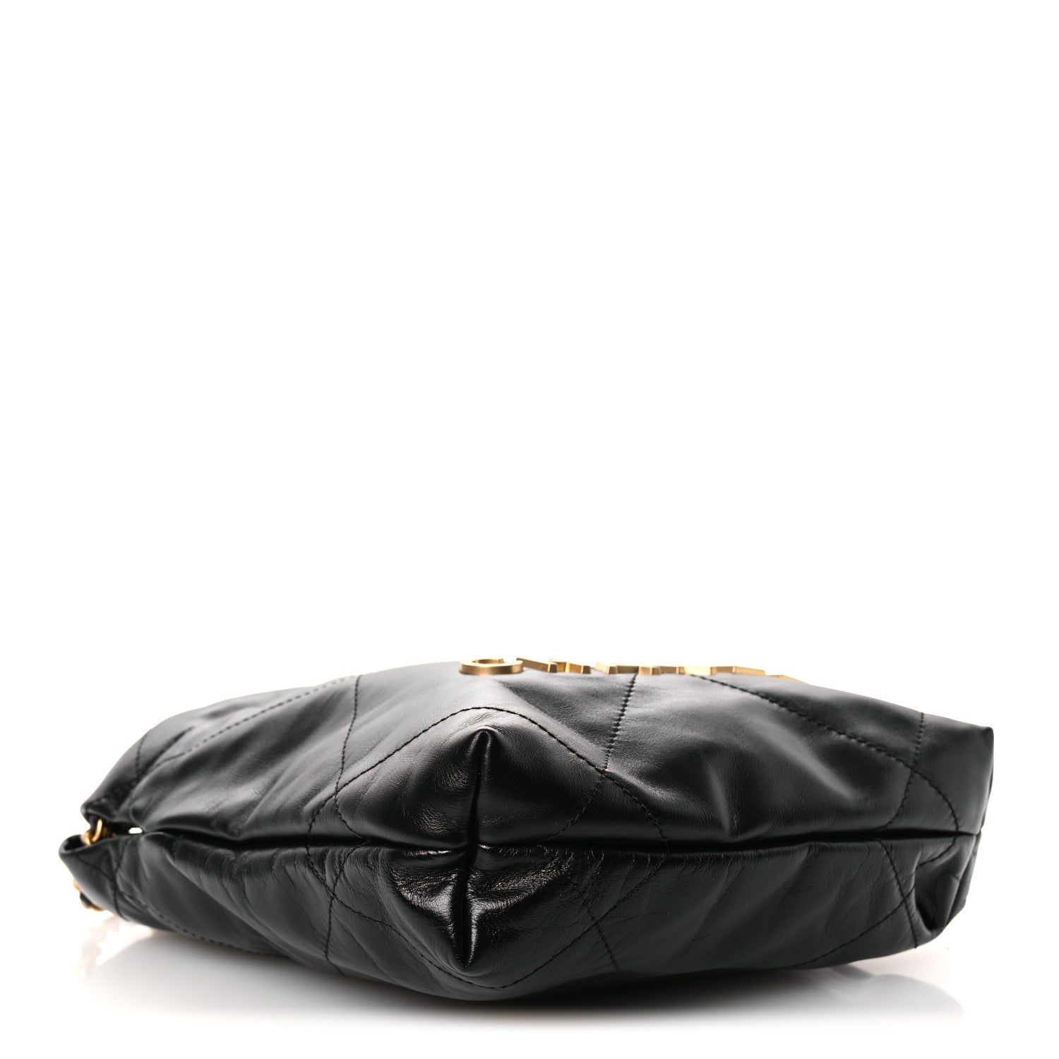 Shiny Calfskin Quilted Mini Chanel 22 Black