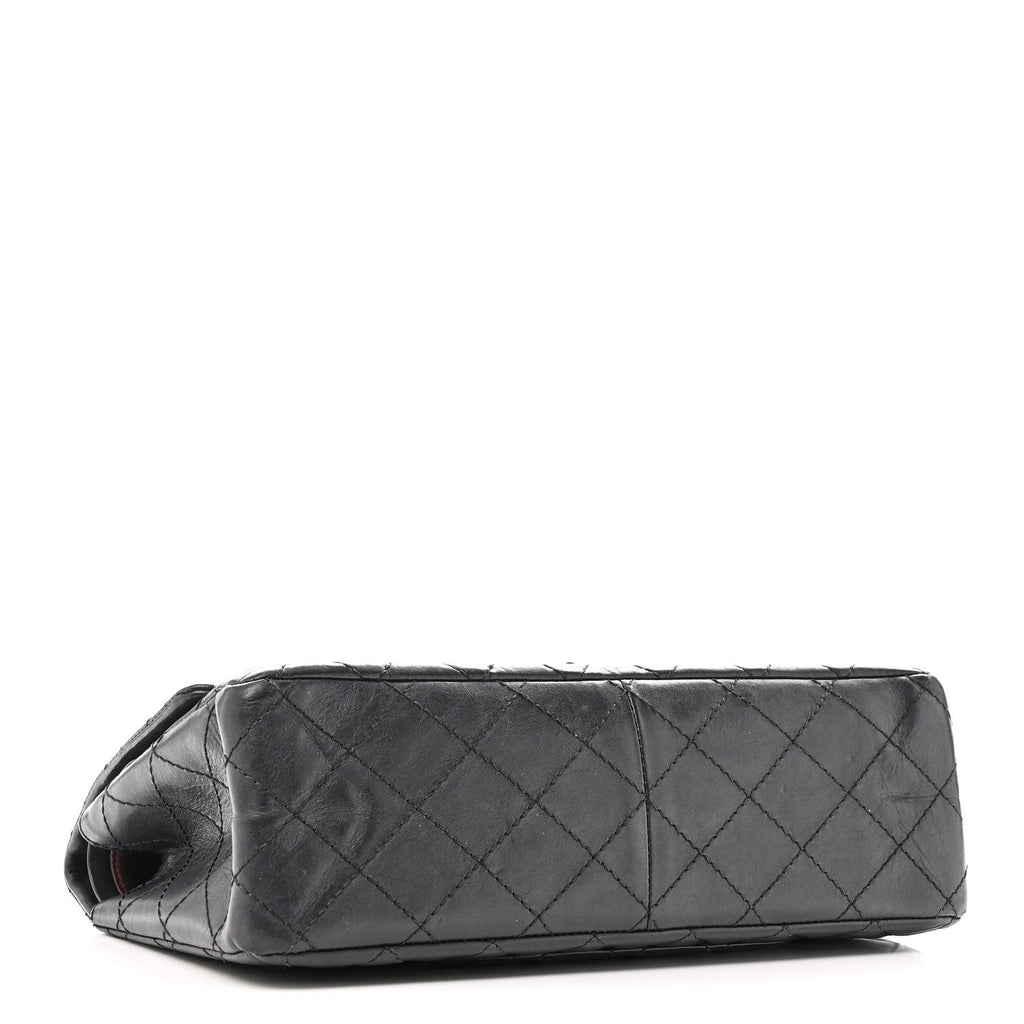 Aged Calfskin Quilted 2.55 Reissue 226 Flap Black