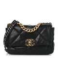 Lambskin Quilted Medium Chanel 19 Flap Black