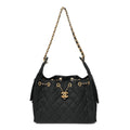 Canvas Quilted Small Chanel 25 Handbag Black