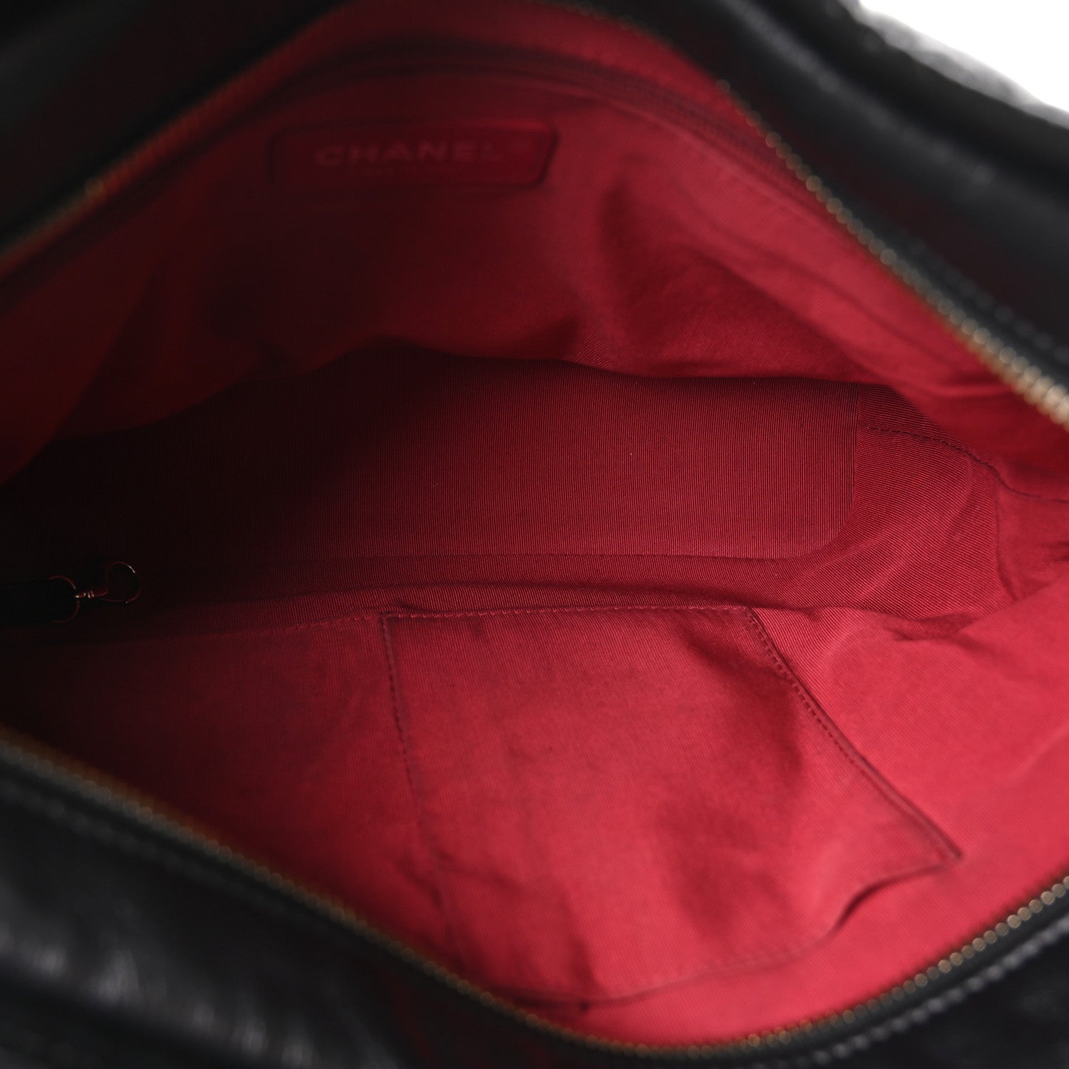 Aged Calfskin Quilted Large Gabrielle Hobo Black