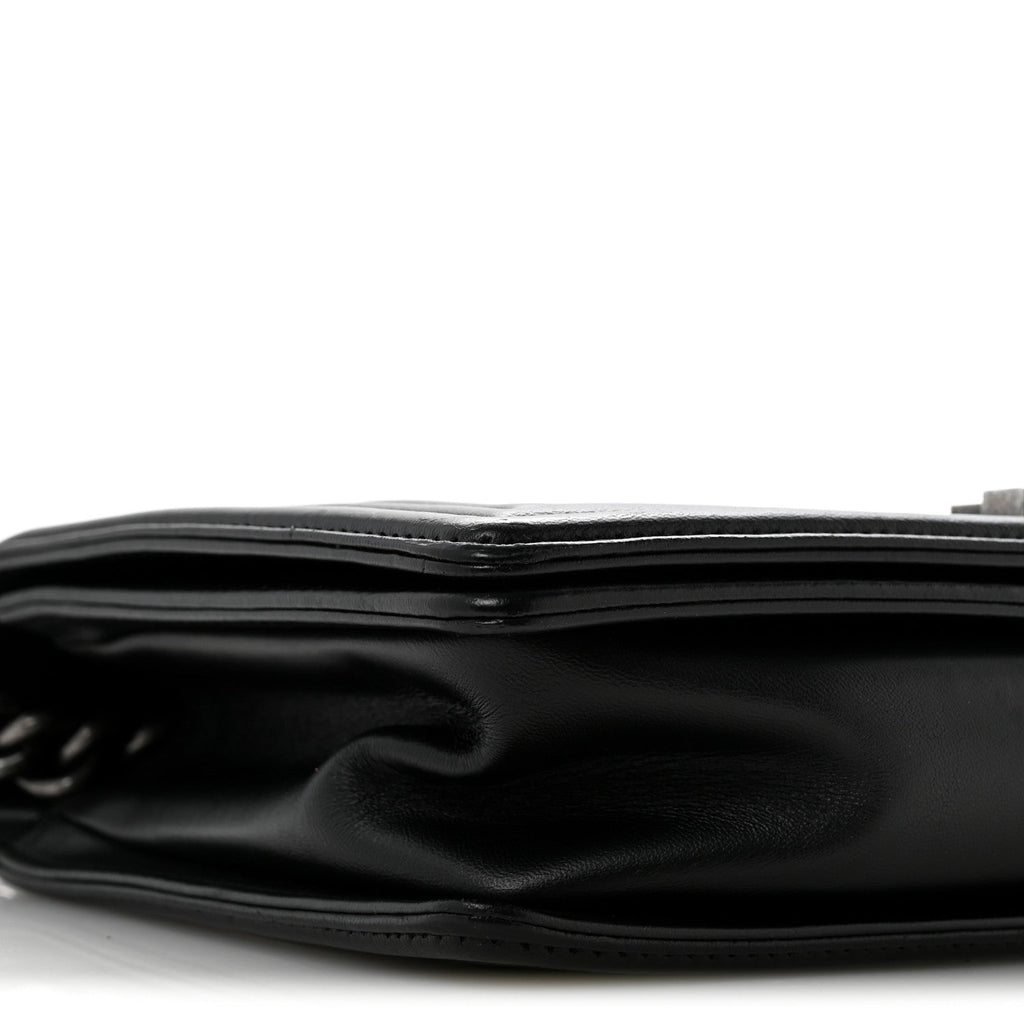 Lambskin Quilted New Medium Boy Flap Black