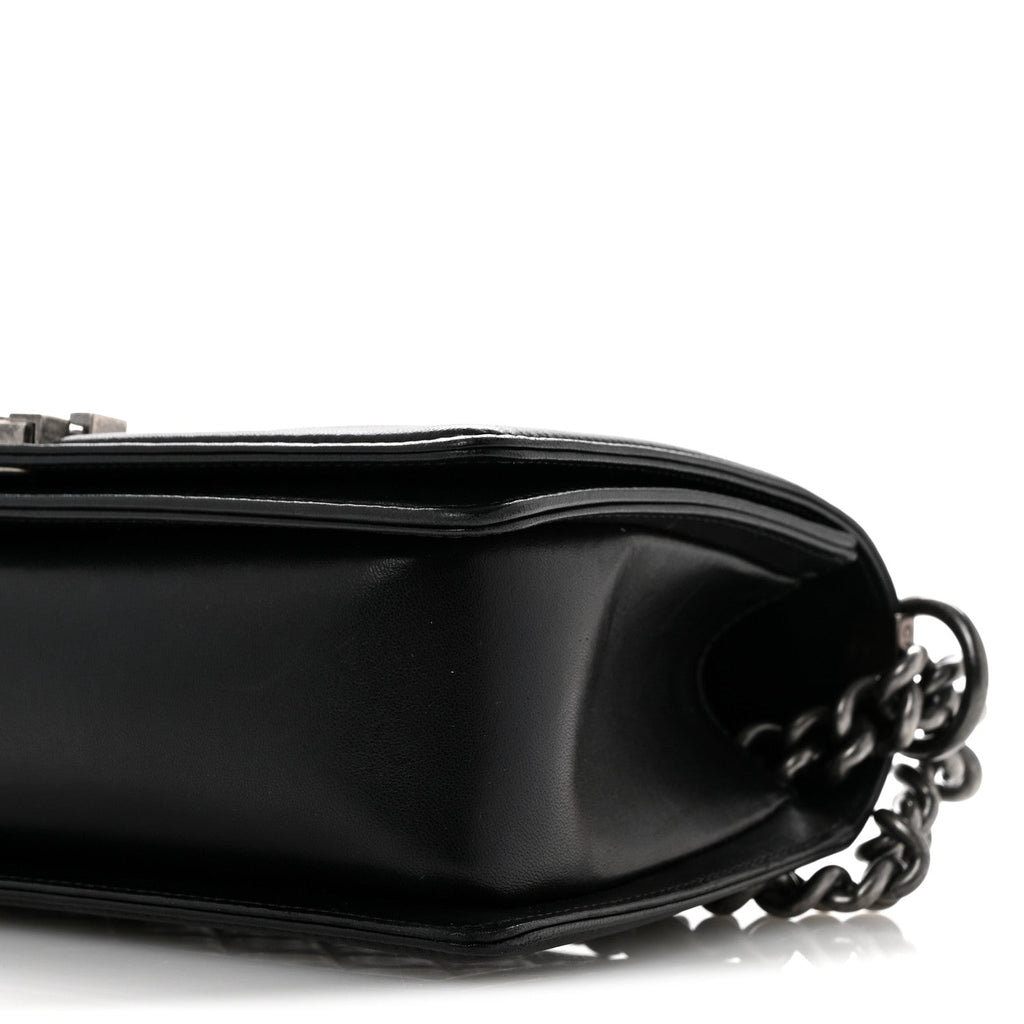 Lambskin Quilted Medium Boy Flap Black