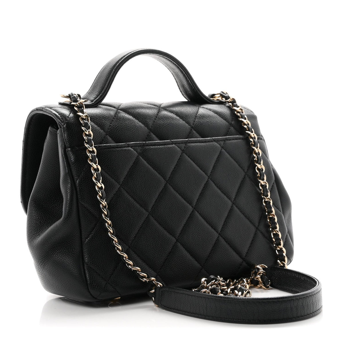 Caviar Quilted Small Business Affinity Flap Black
