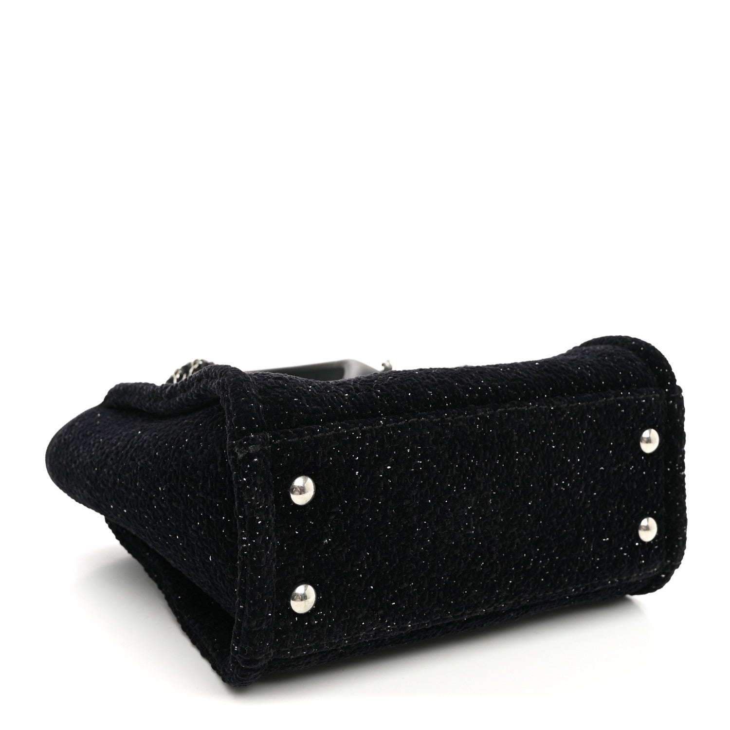 Lurex Canvas Mini Deauville Tote Black