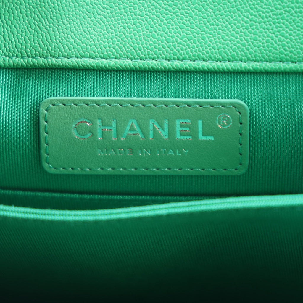 Caviar Quilted North South Boy Flap Green