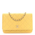 Caviar Quilted Tiny CC Wallet On Chain WOC Yellow
