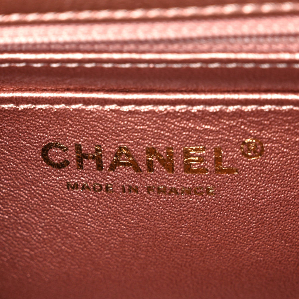 Metallic Grained Calfskin Quilted 2.55 Reissue Mini Flap Copper Pink Copper Pink