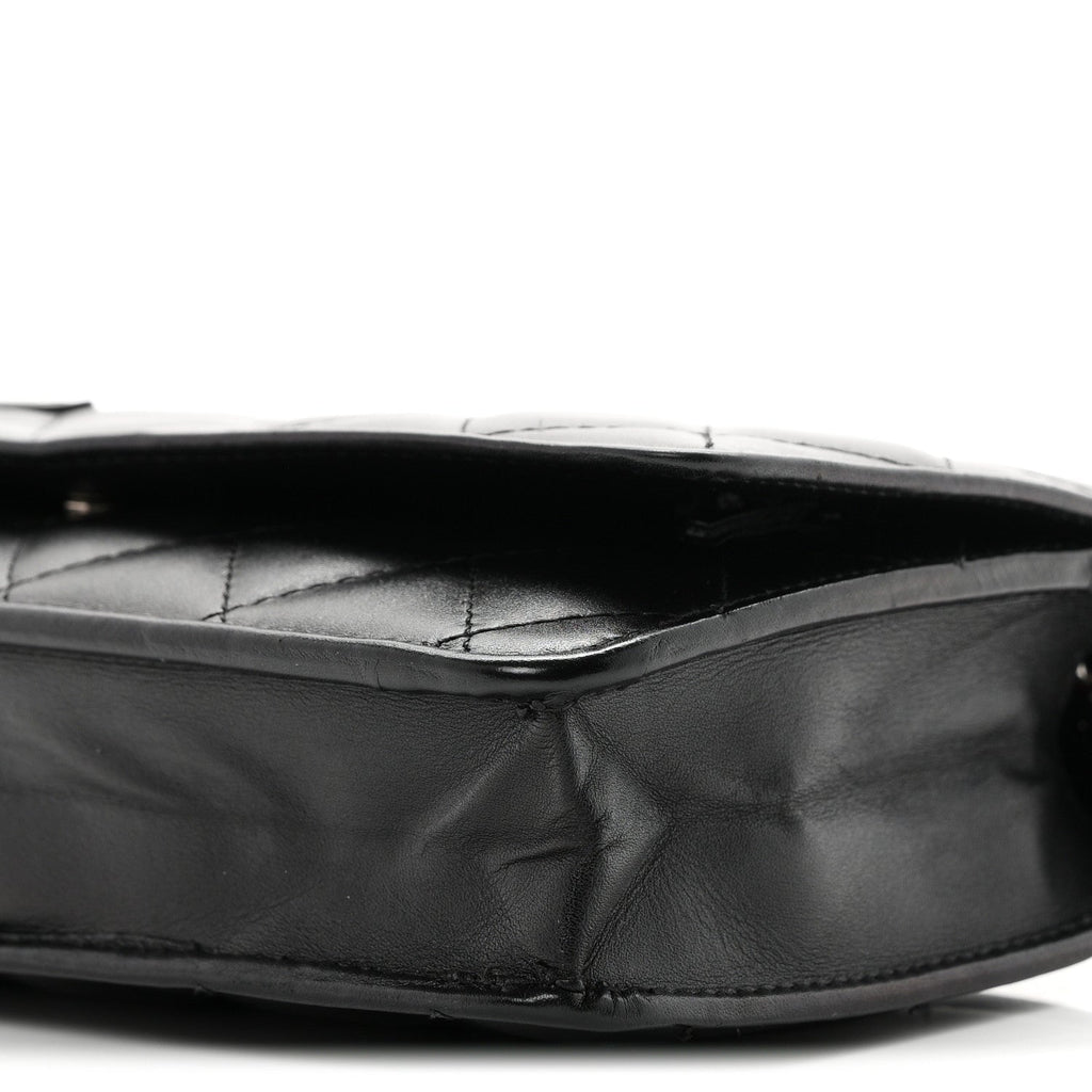 Calfskin Quilted Cambon Wallet on Chain WOC Black