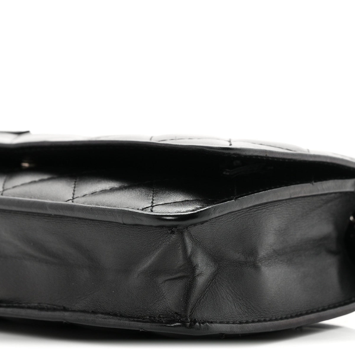 Calfskin Quilted Cambon Wallet on Chain WOC Black