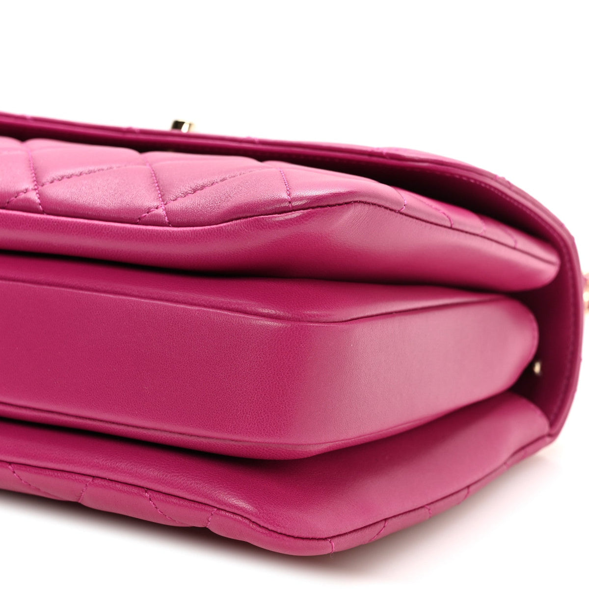 Lambskin Quilted Small Trendy CC Flap Dual Handle Bag Dark Pink