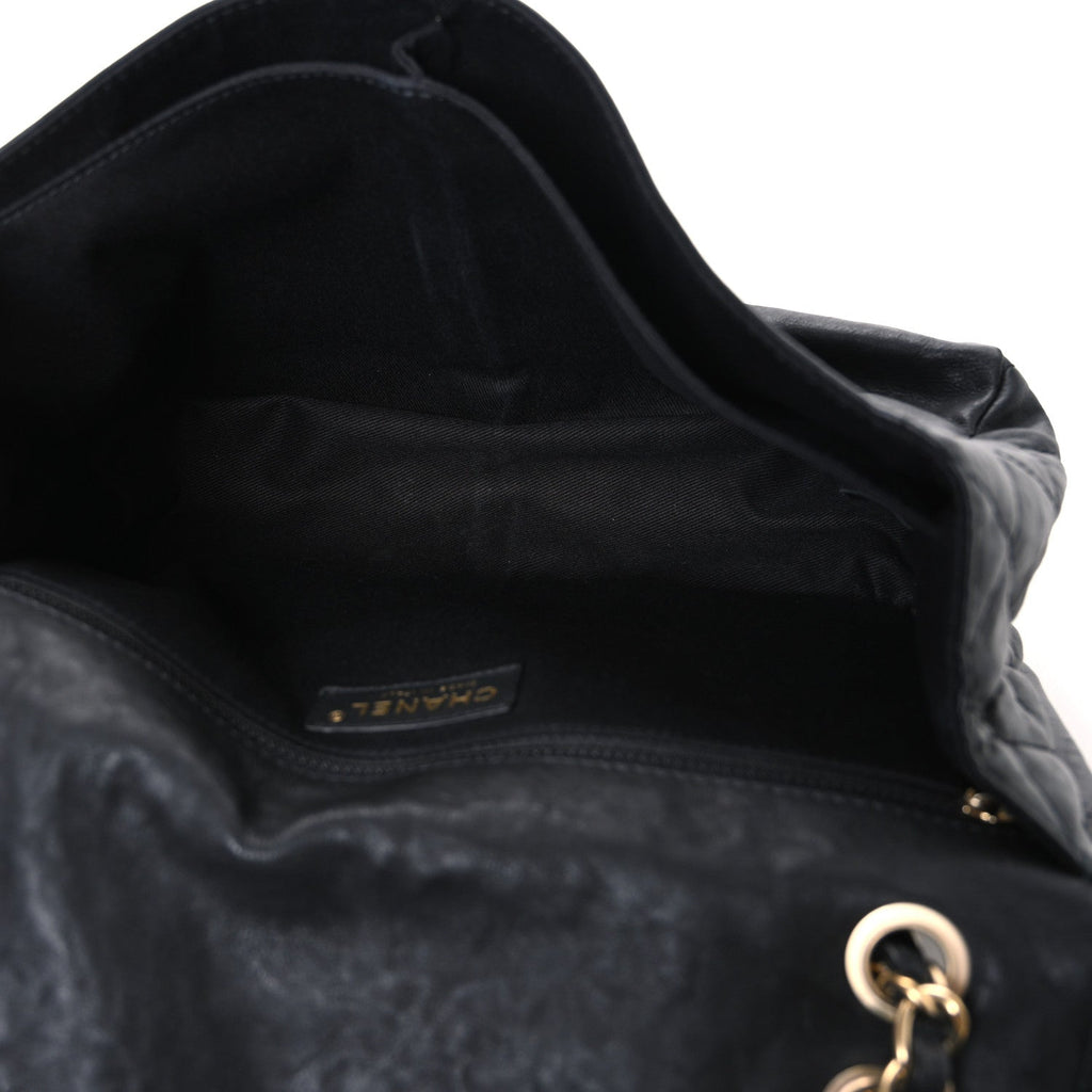 Aged Calfskin Quilted 2.55 Reissue Chain Flap Black
