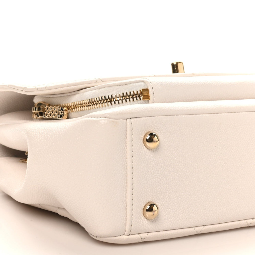 Caviar Quilted Medium Business Affinity Flap White