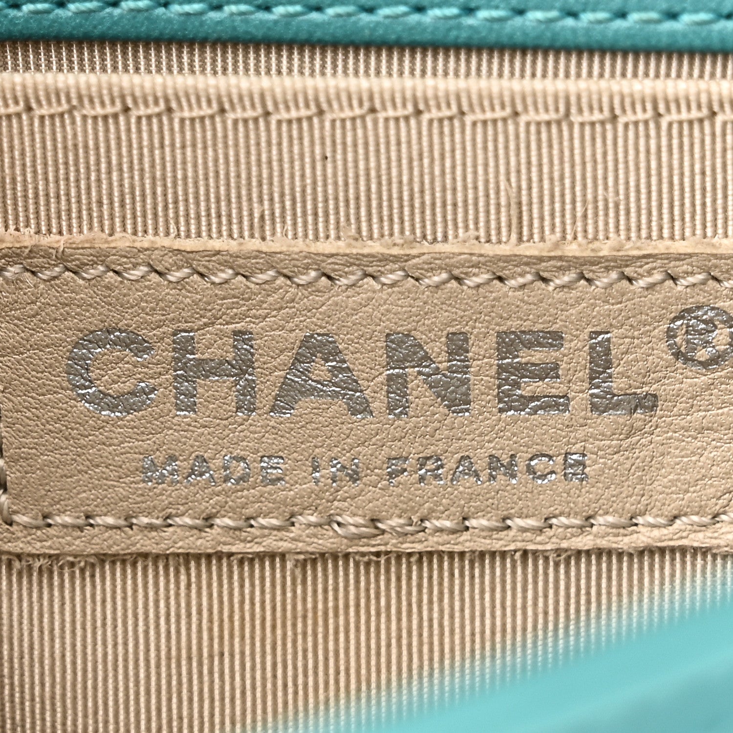 Calfskin Quilted North South Boy Flap Turquoise