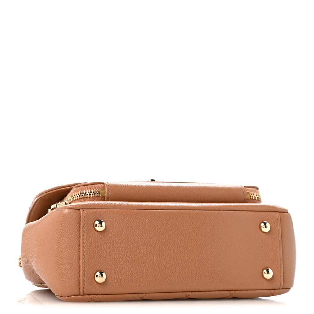 Caviar Quilted Medium Business Affinity Flap Brown