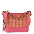 Rattan Calfskin Small Gabrielle Hobo Beige Pink