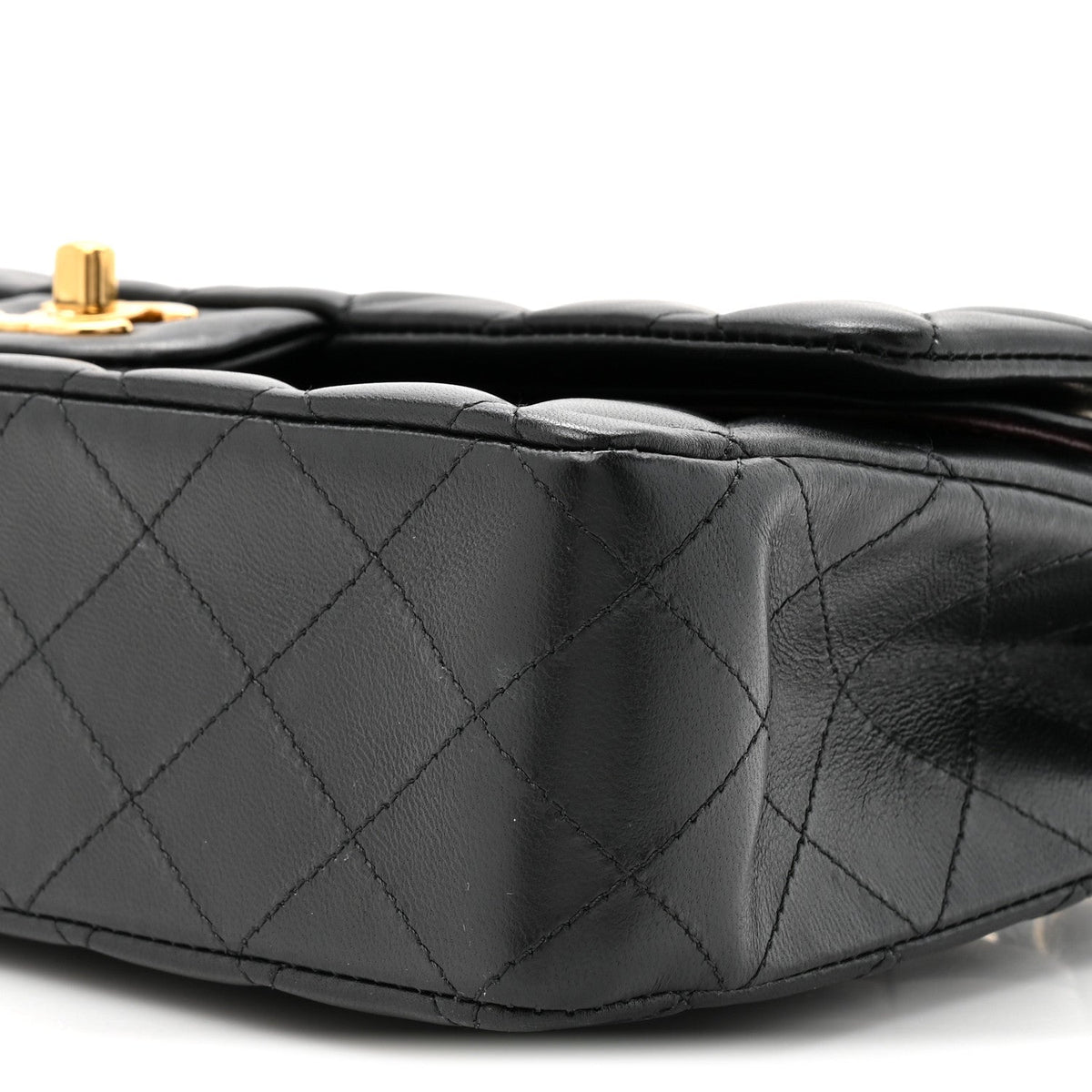 Lambskin Quilted Small Double Flap Black