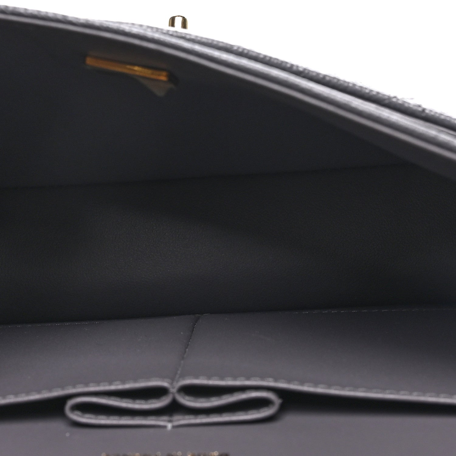 Caviar Quilted Medium Double Flap Dark Grey